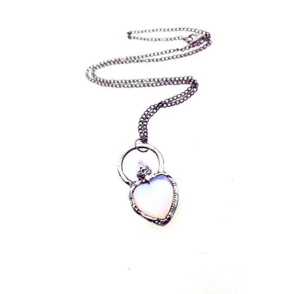 Amethyst and opalite crystal Necklace handmade gothic cosplay egirl jewelry - Picture 6 of 12